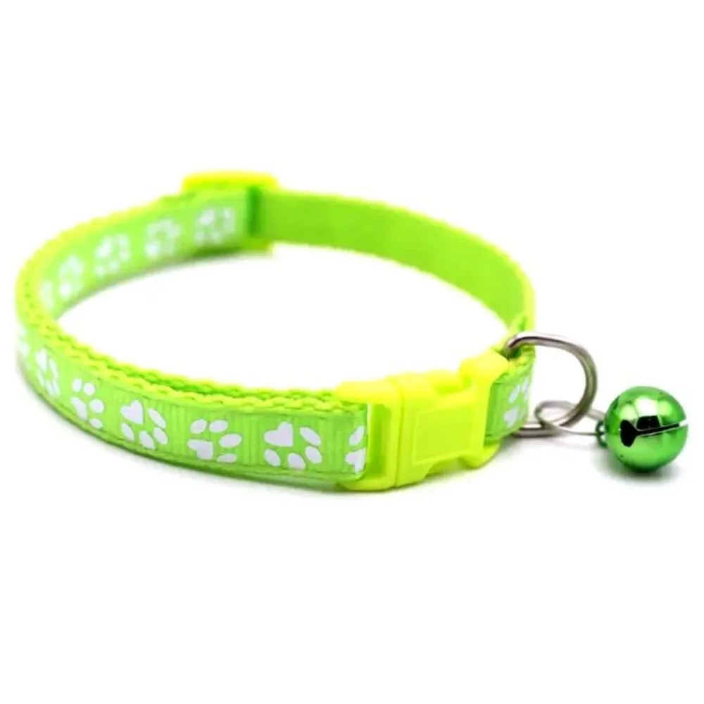 Sweet Heart Paw Print Lime Green Cat Collar with Bell and Toys Gift Package - Picture 2 of 10